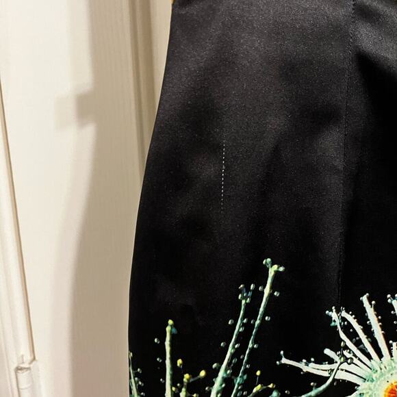 Moschino Y2K 90s Satin Scoop Back Printed BodyCon Spaghetti Strap Dress Black 6 - Picture 13 of 14